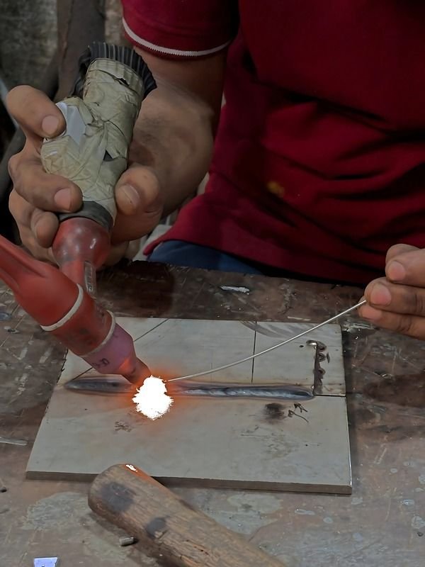 Heat work on a small metal part